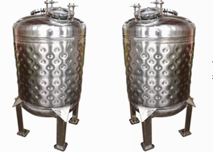 Stainless Steel 250L Dimple Jacket Tank For Cooling