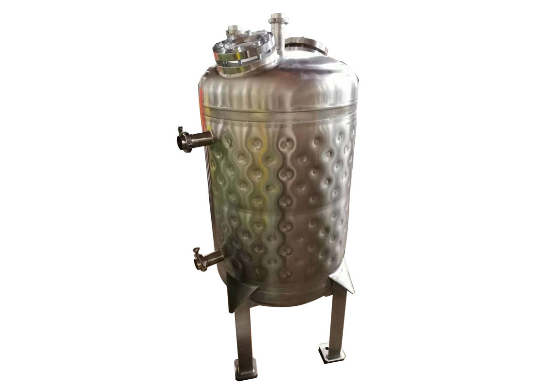 Stainless Steel 250L Dimple Jacket Tank For Cooling